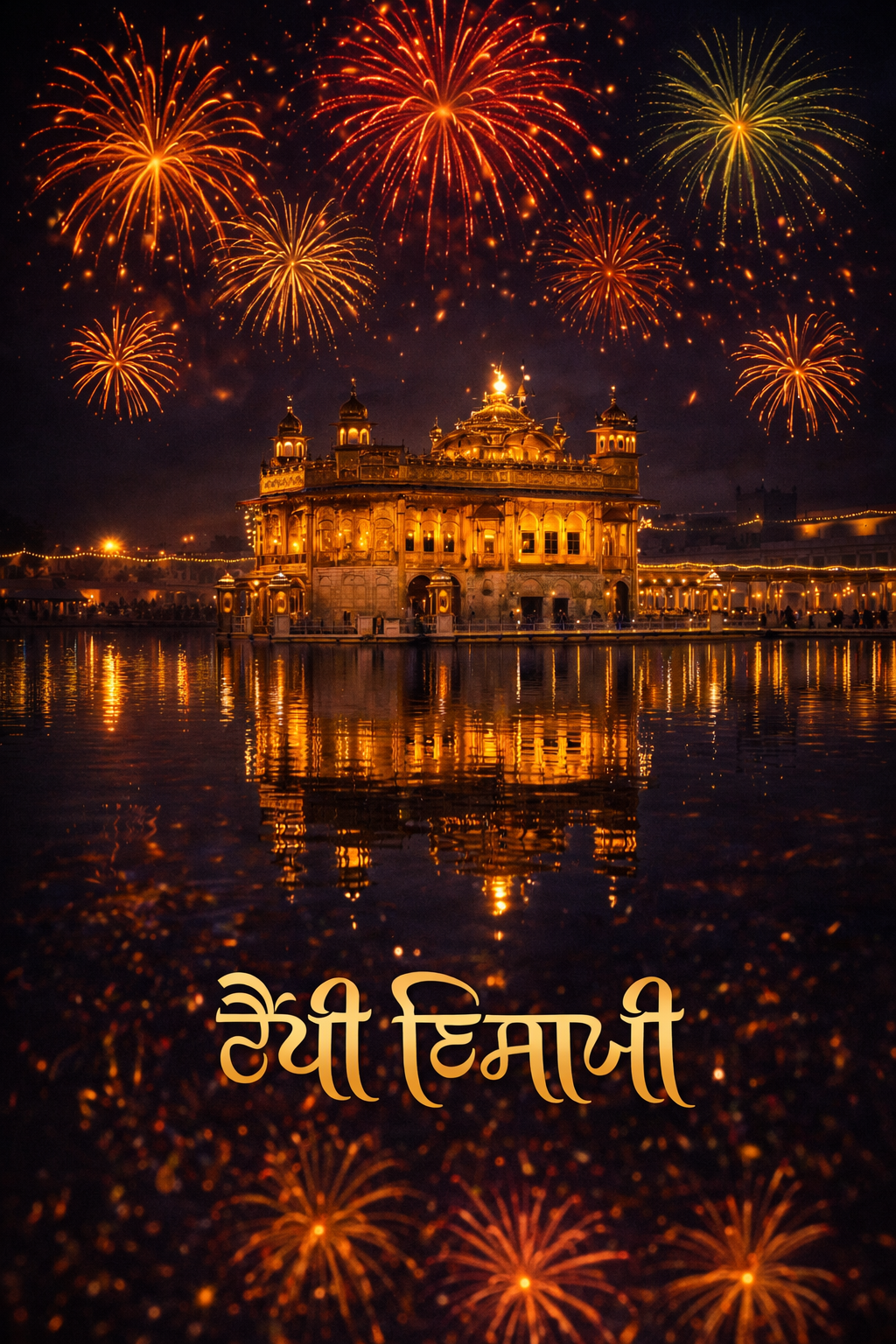 Happy Baisakhi at the Golden Temple — Festive WhatsApp Greeting